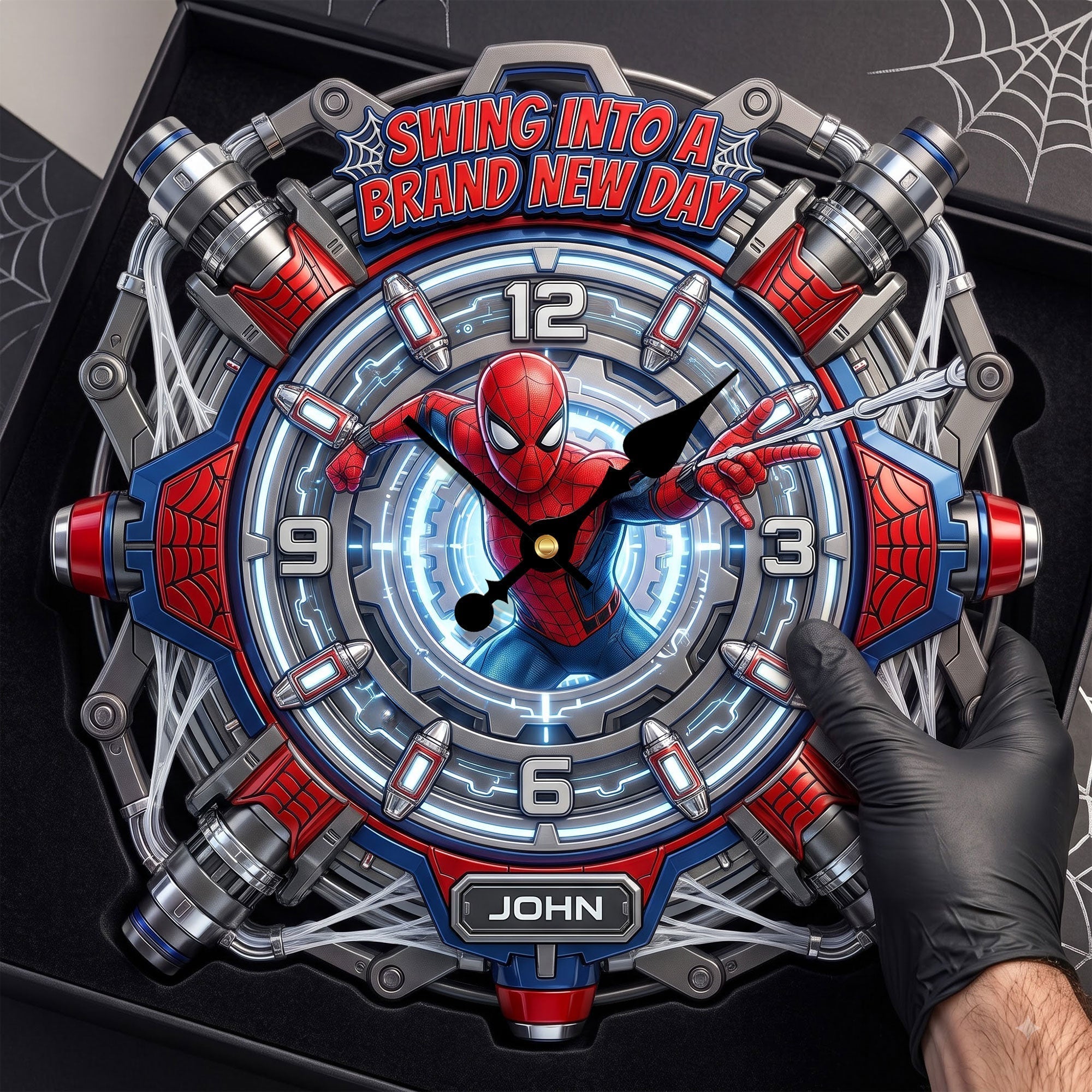 Personalized Hero Wall Hanging Clock for Movie Fans - Custom Name Gift Wall Hanging Clock GradoCreations