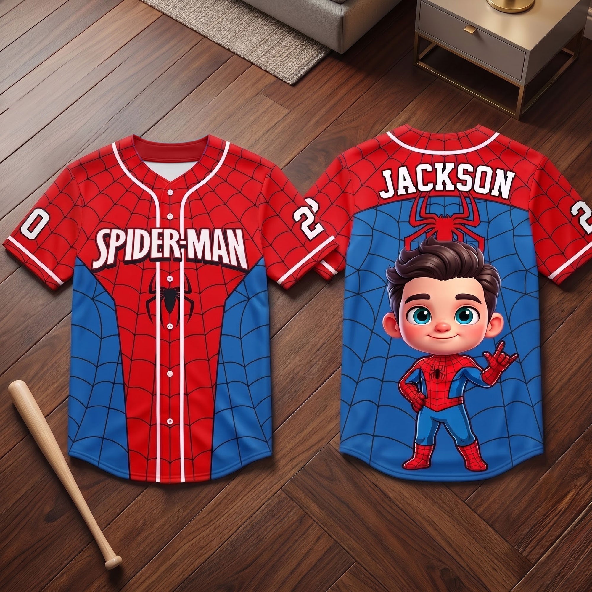 Personalized Spider-Man Baseball Jersey Custom Name Kids Gift Kid Baseball Jersey GradoCreations