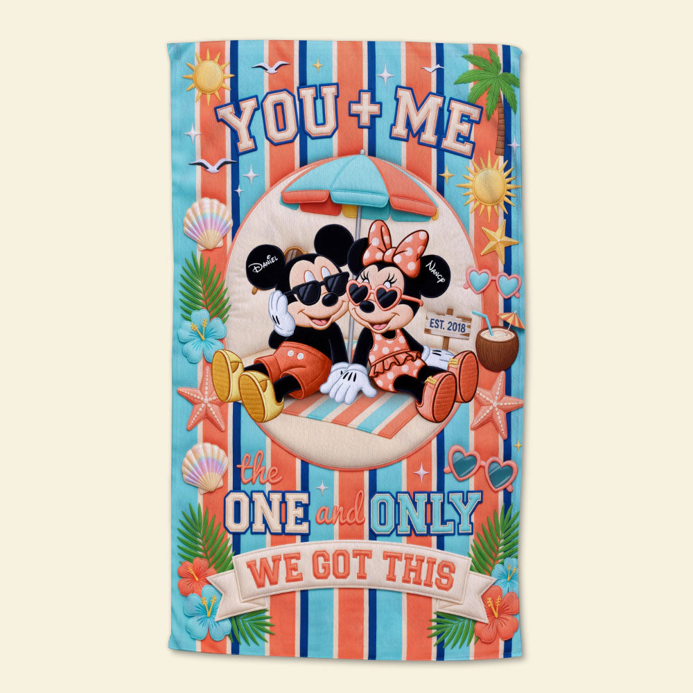 Personalized Mickey and Minnie Beach Towel Gift for Couples Beach Towel GradoCreations