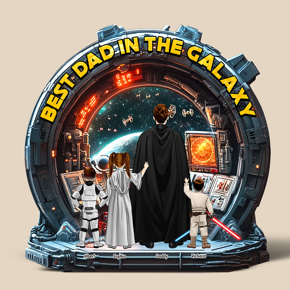 Custom Acrylic Plaque Best Dad in the Galaxy Gift for Dad