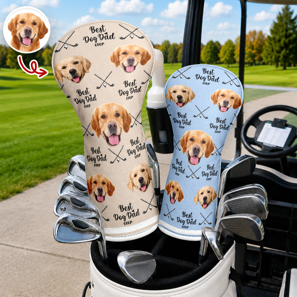 Personalized Photo Golf Head Cover Gift for Dog Dad HN590 - Golf Head Cover GradoCreations