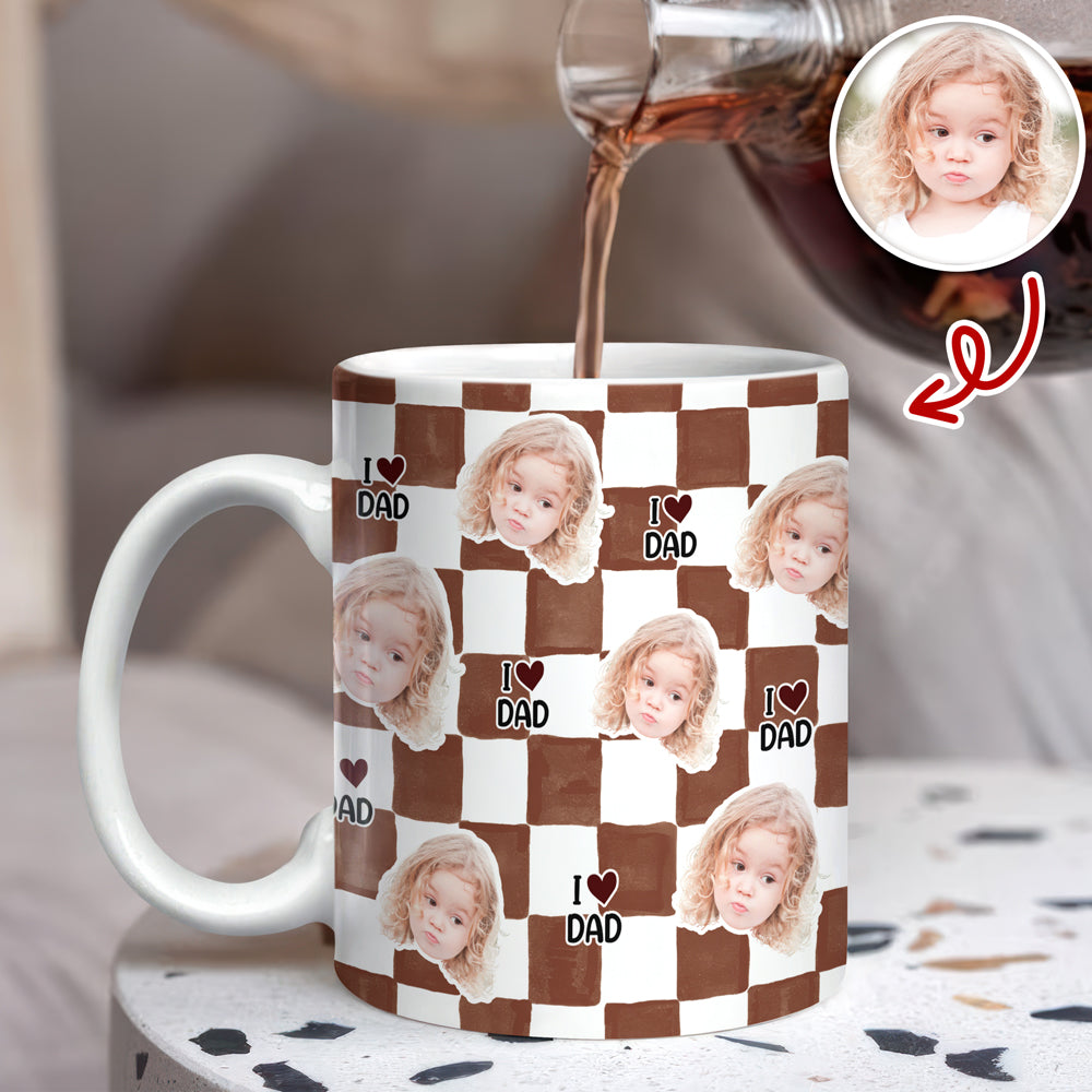 Personalized Full Print Mug Custom Face Gift for Dad HN590 - edge to edge mug GradoCreations