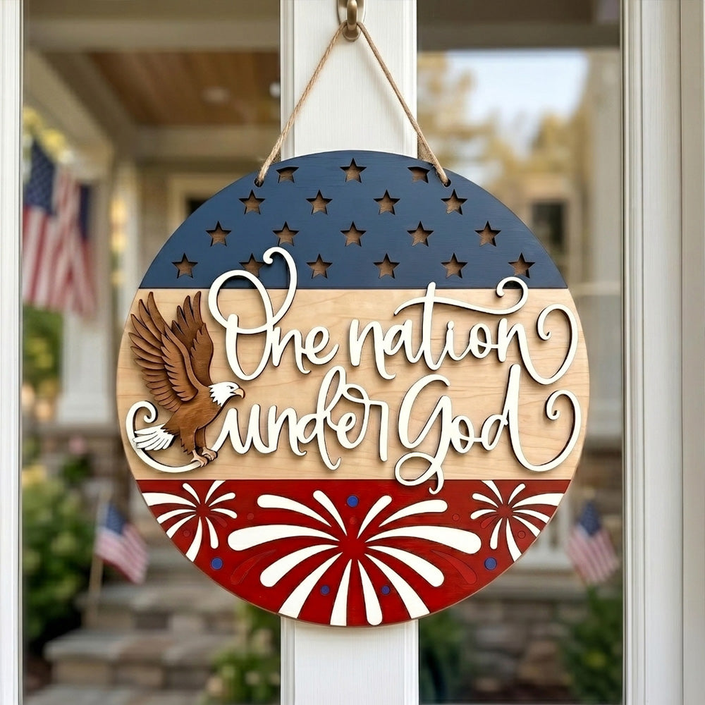 Personalized 250th Anniversary Patriotic Wood Sign Gift HN590 - Layer Door Sign BCF fix GradoCreations