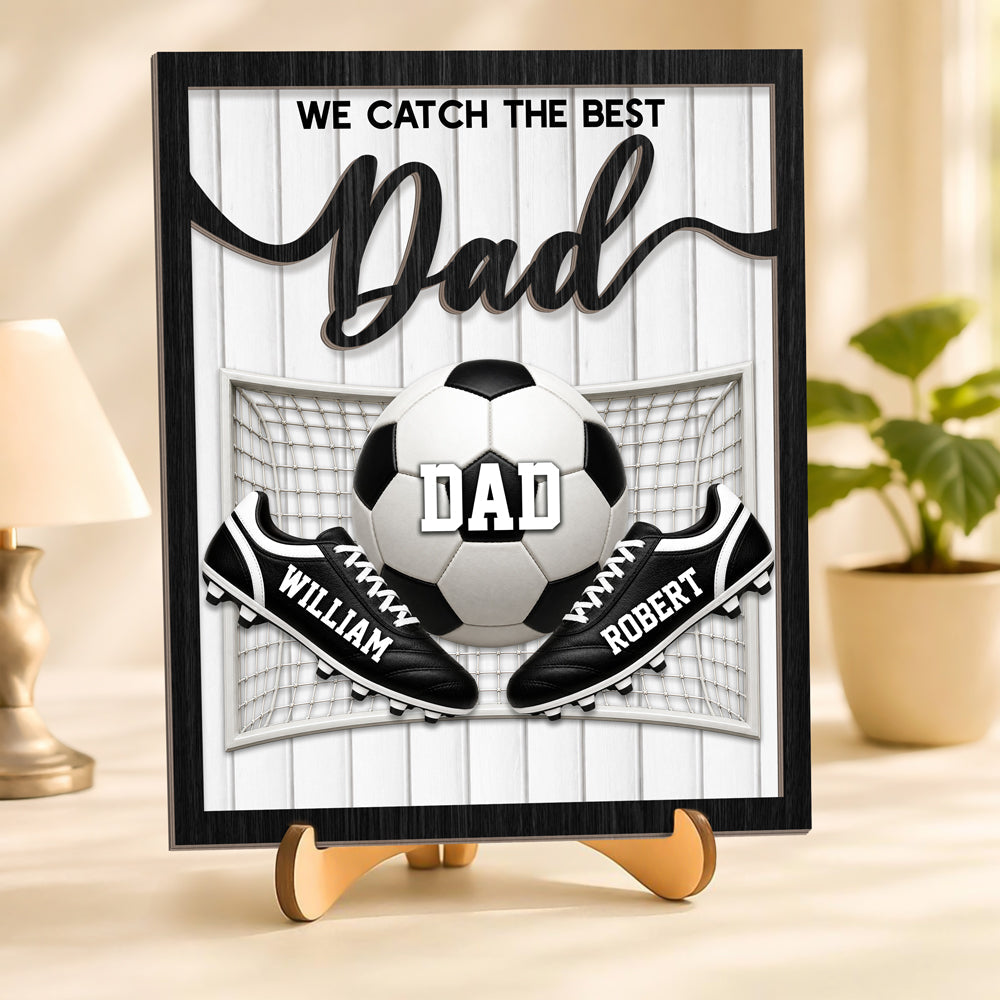 Personalized 2-Layered Wooden Plaque Best Dad Gift Idea HN590 - 2-Layered Wooden Plaque With Stand BCF GradoCreations
