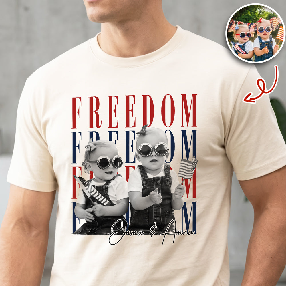 Custom Photo Freedom 250th Anniversary Comfort Shirt Gift Comfort Shirt GradoCreations