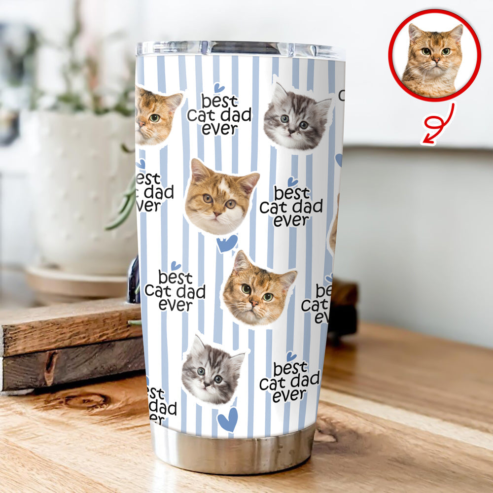 Personalized Pet Lover Tumbler Custom Face Gift for Dog Cat Dad Mom HN590 - Fat Tumbler GradoCreations