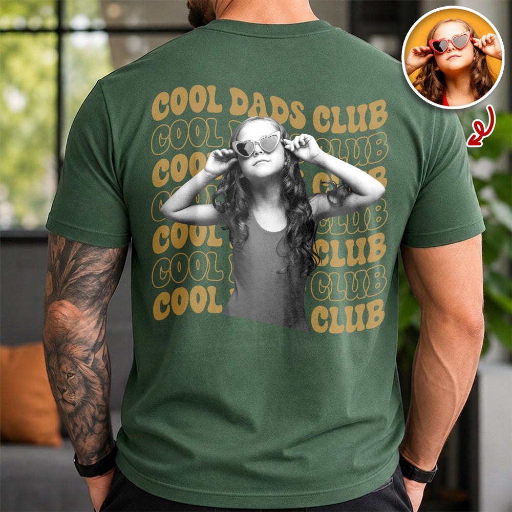Personalized Vintage Photo Shirt Gift for Dad Custom Cool Dads Club Comfort Shirt Back GradoCreations
