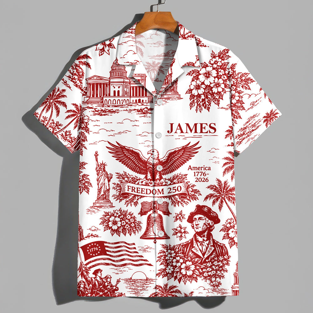 Personalized Hawaiian Shirt Custom Name 4th of July Gift for Dad HN590 - AOP Hawai Shirt GradoCreations