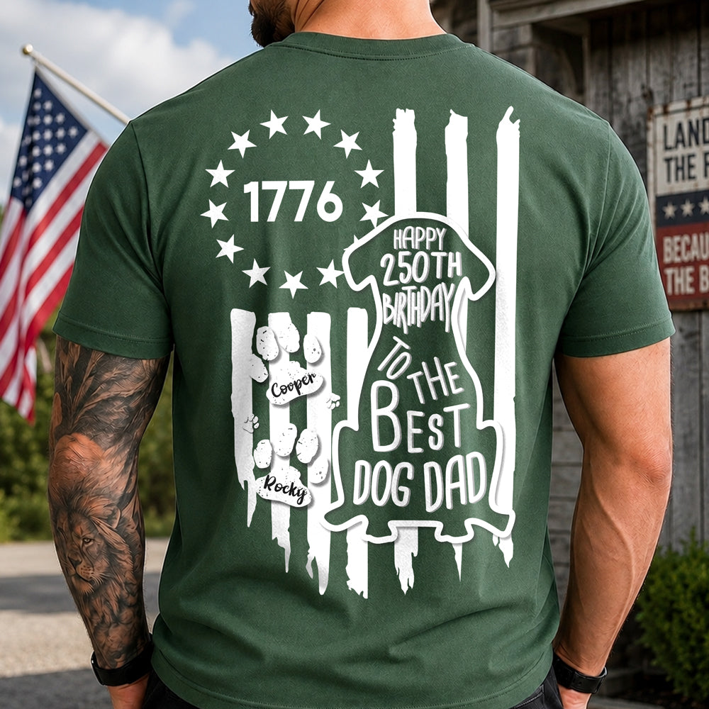 Personalized Comfort Shirt for Dog Dad Independence Day Gift Comfort Shirt Back GradoCreations