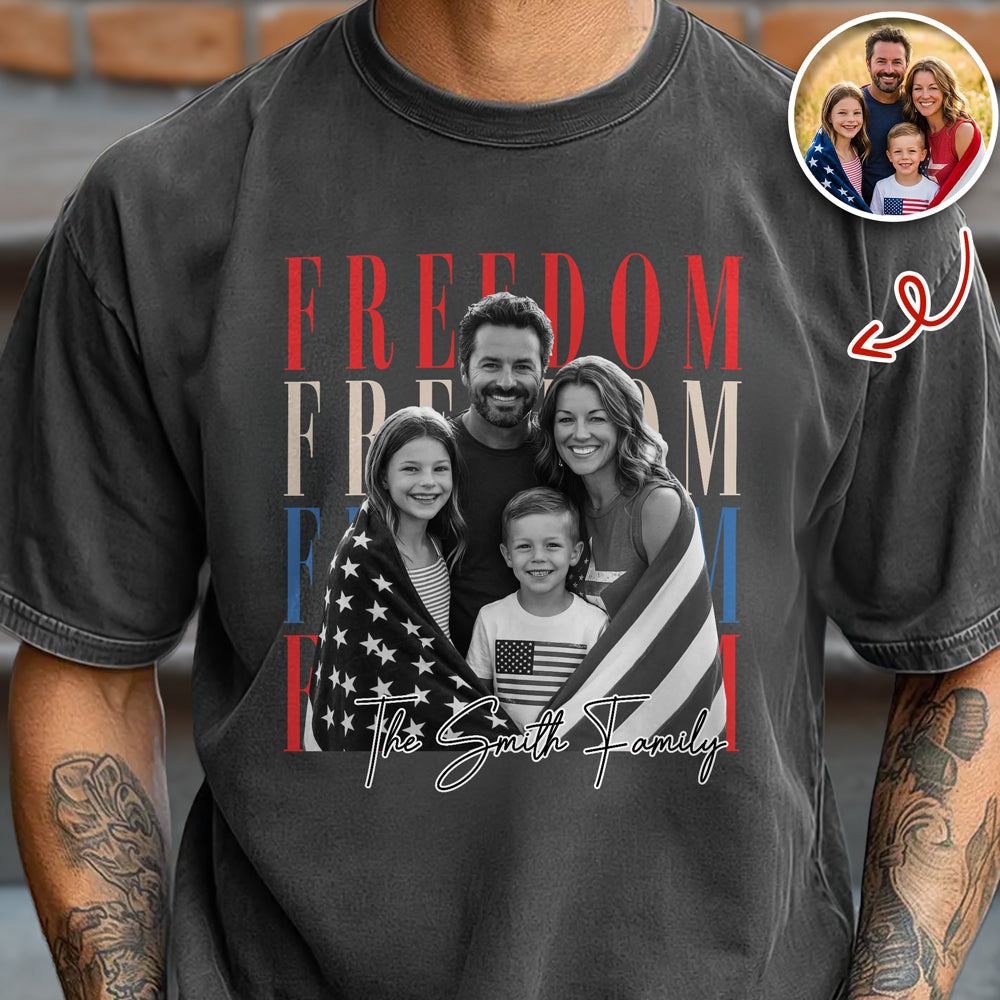 Custom Photo Freedom 250th Anniversary Comfort Shirt Gift Comfort Shirt GradoCreations