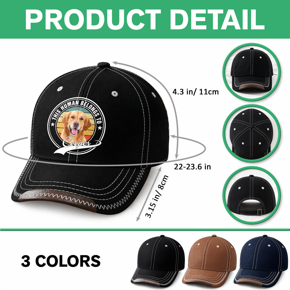 Personalized Dog Photo Baseball Cap Custom Name Gift for Pet Parents HN590 - Soft Baseball Cap GradoCreations