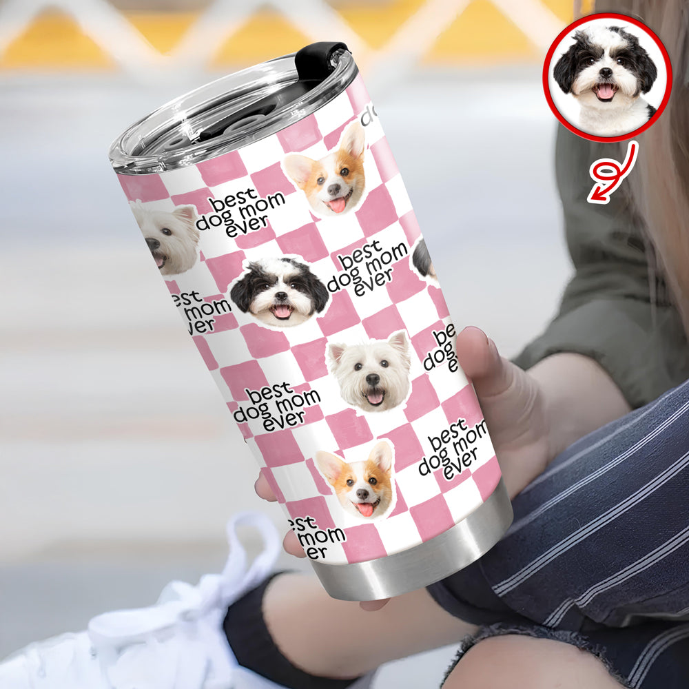 Personalized Pet Lover Tumbler Custom Face Gift for Dog Cat Dad Mom HN590 - Fat Tumbler GradoCreations