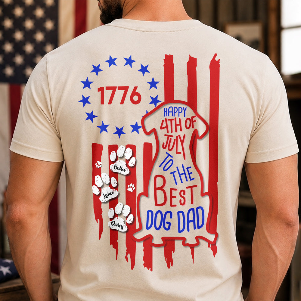 Personalized Comfort Shirt for Dog Dad Independence Day Gift Comfort Shirt Back GradoCreations
