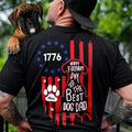 Personalized Father's Day Dog Dad T-Shirt Betsy Ross Flag HN590 - Tshirt Back GradoCreations
