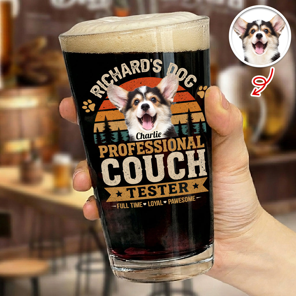 Personalized Beer Glass Custom Photo Gift for Dog Dad HN590 - Print Beer Glass GradoCreations