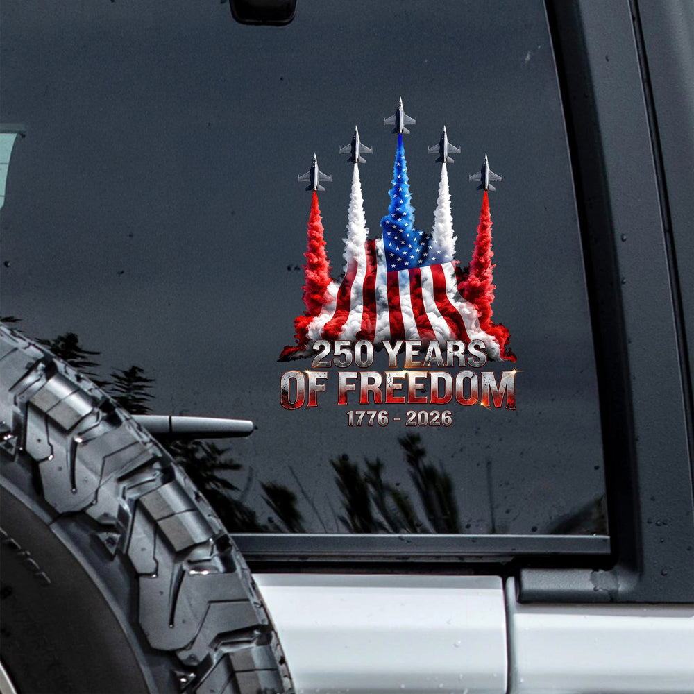 250 Years of Freedom American Flag Car Window Decal Sticker Decal Sticker GradoCreations
