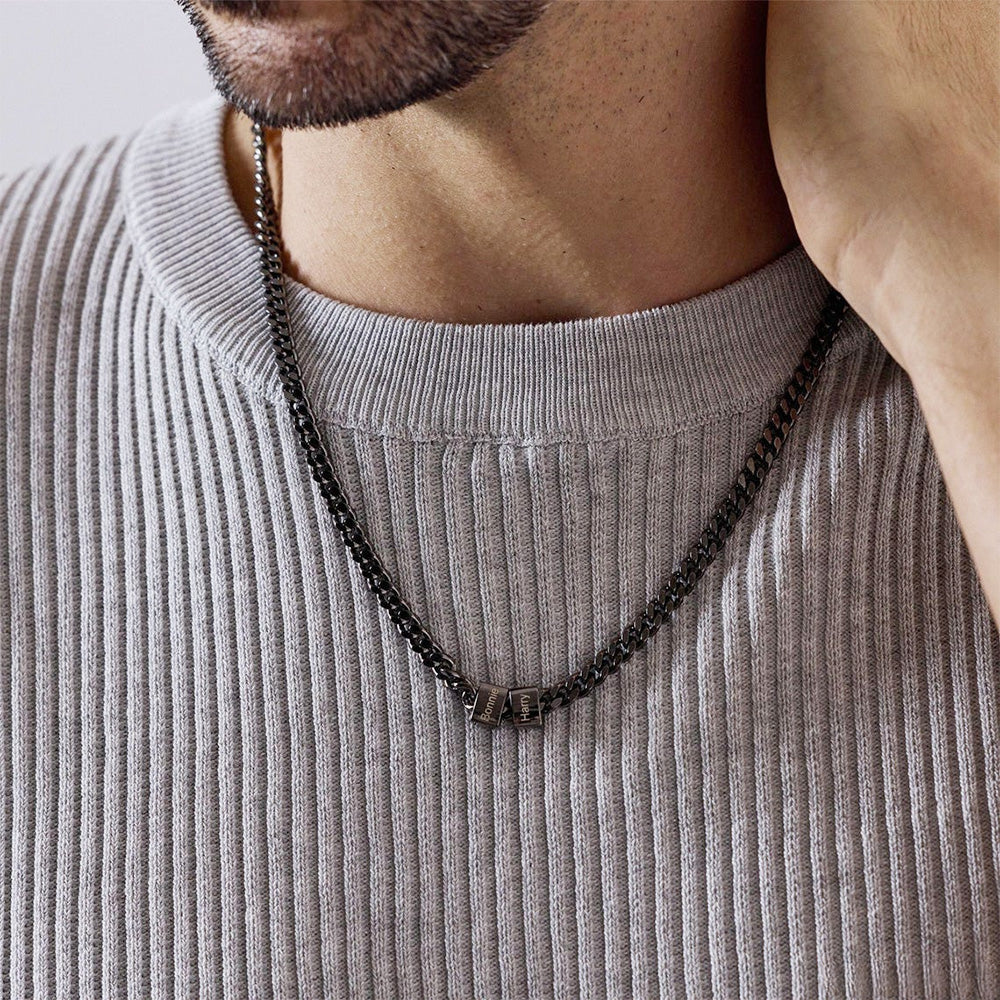 Personalized Engraved Necklace for Dad - Custom Names Gift HN590 - Shape Necklace GradoCreations