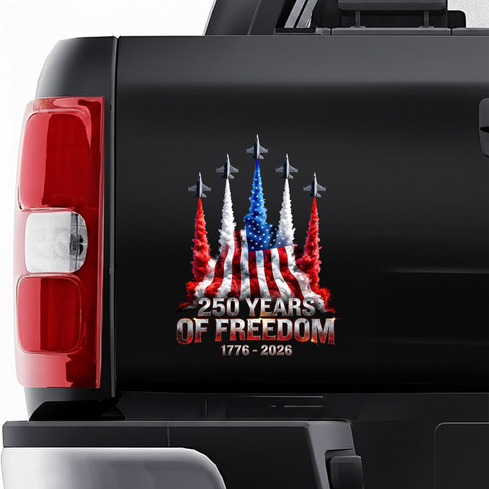 250 Years of Freedom American Flag Car Window Decal Sticker Decal Sticker GradoCreations