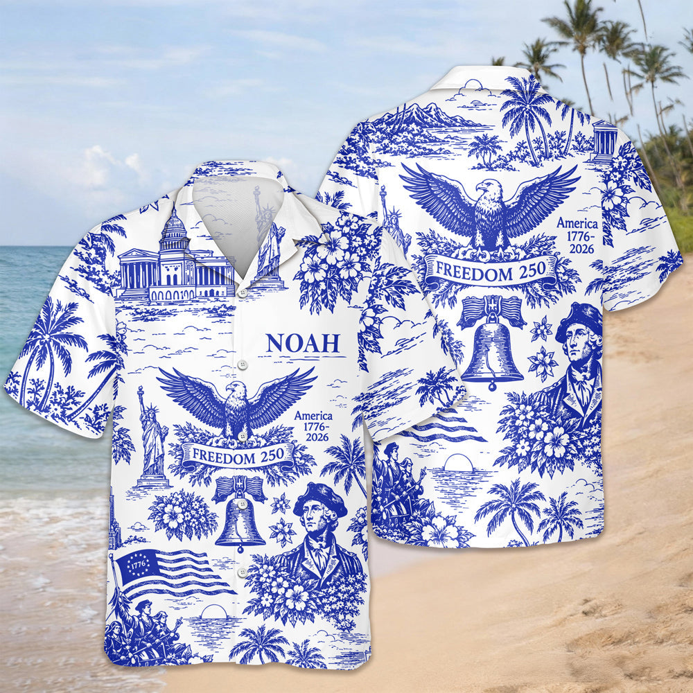 Personalized Hawaiian Shirt Custom Name 4th of July Gift for Dad HN590 - AOP Hawai Shirt GradoCreations
