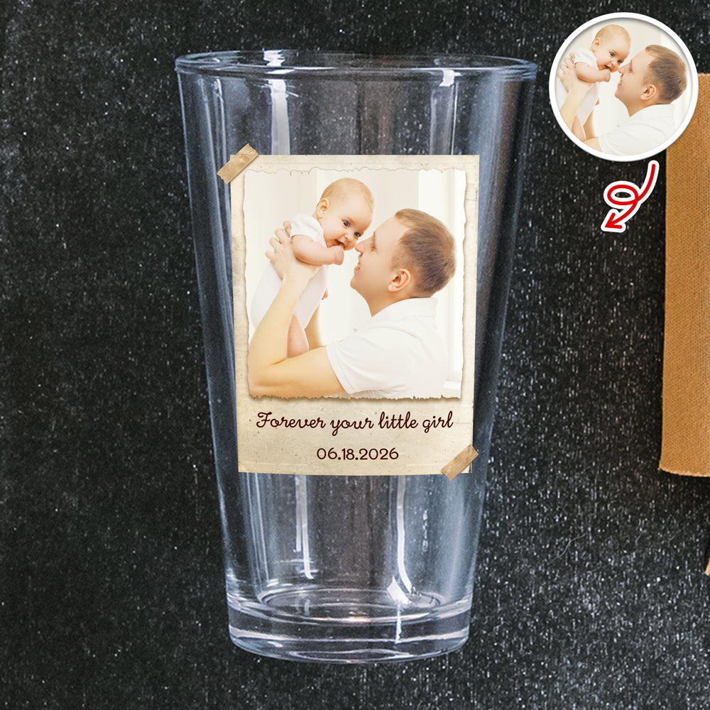 Personalized Father of the Bride Beer Glass Custom Photo Gift for Dad HN590 - Print Beer Glass GradoCreations