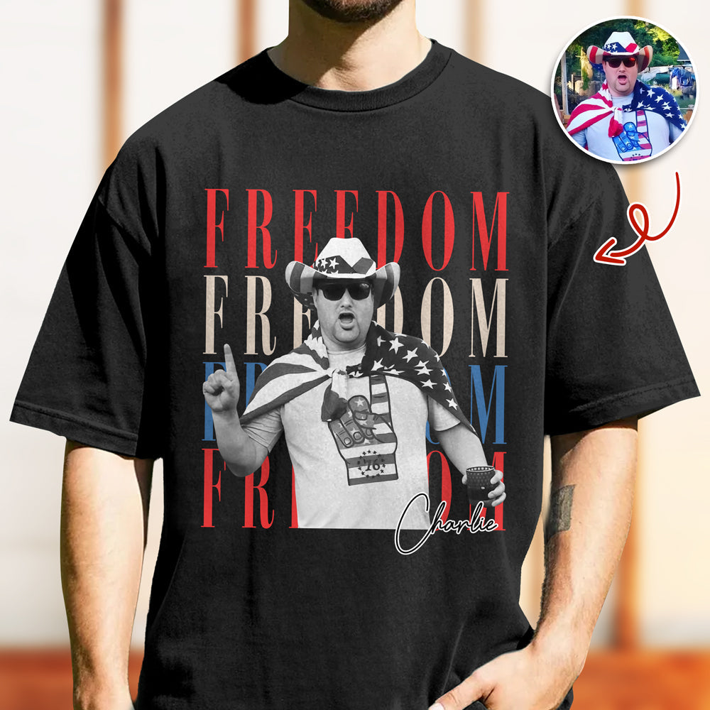 Custom Photo Freedom 250th Anniversary Comfort Shirt Gift Comfort Shirt GradoCreations