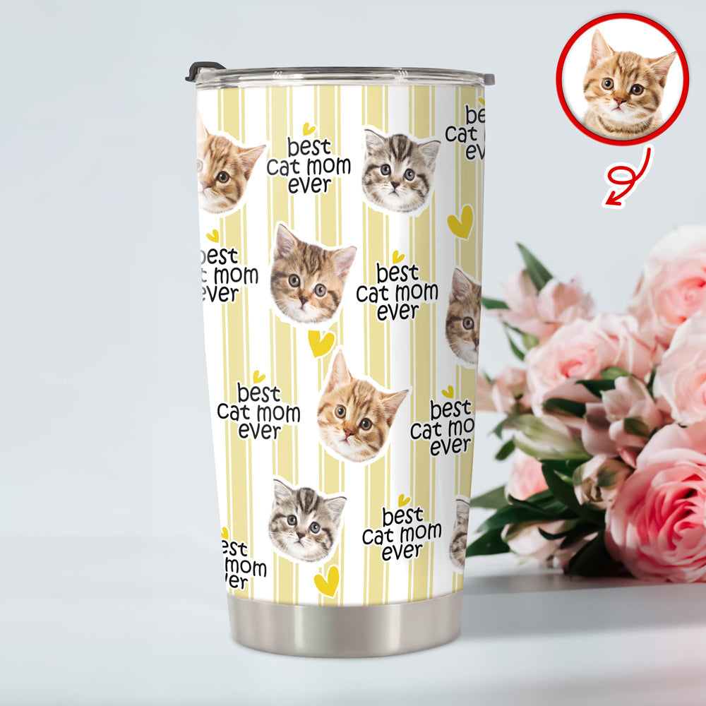 Personalized Pet Lover Tumbler Custom Face Gift for Dog Cat Dad Mom HN590 - Fat Tumbler GradoCreations