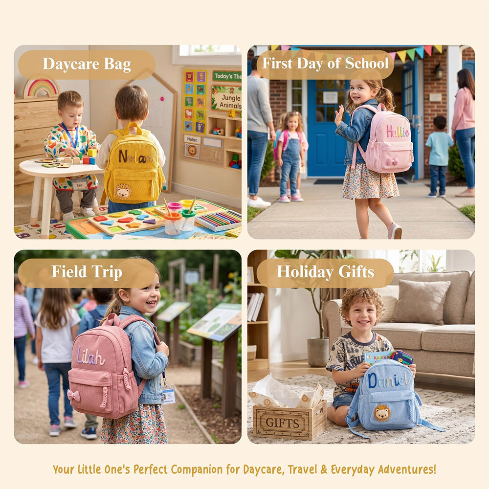 Personalized Corduroy Backpack for Kids - Custom Name Gift HN590 - Corduroy Backpack BCF fix GradoCreations