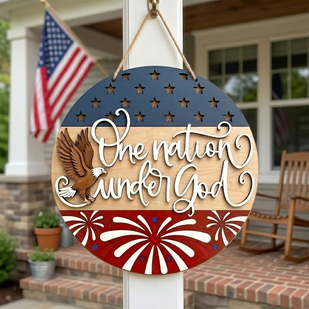 Personalized 250th Anniversary Patriotic Wood Sign Gift HN590 - Layer Door Sign BCF fix GradoCreations