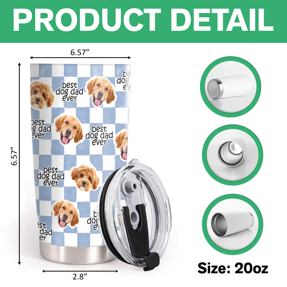 Personalized Pet Lover Tumbler Custom Face Gift for Dog Cat Dad Mom HN590 - Fat Tumbler GradoCreations