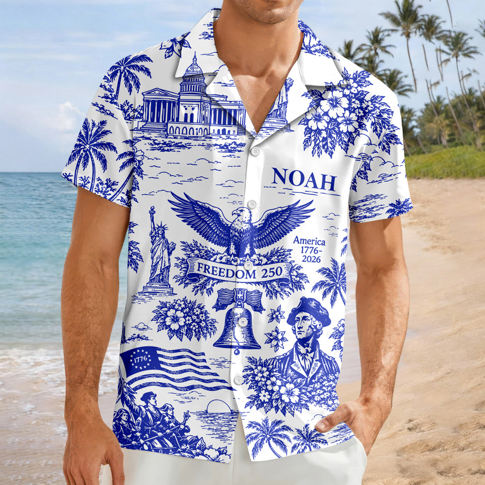 Personalized Hawaiian Shirt Custom Name 4th of July Gift for Dad HN590 - AOP Hawai Shirt GradoCreations