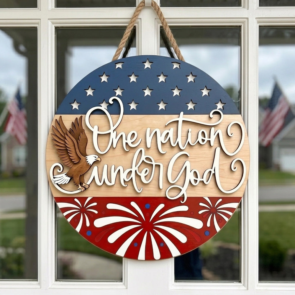 Personalized 250th Anniversary Patriotic Wood Sign Gift HN590 - Layer Door Sign BCF fix GradoCreations