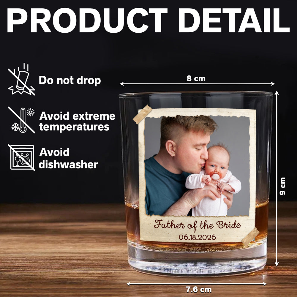 Personalized Photo Whiskey Glass Custom Gift for Dad HN590 - Print Rock Glass GradoCreations