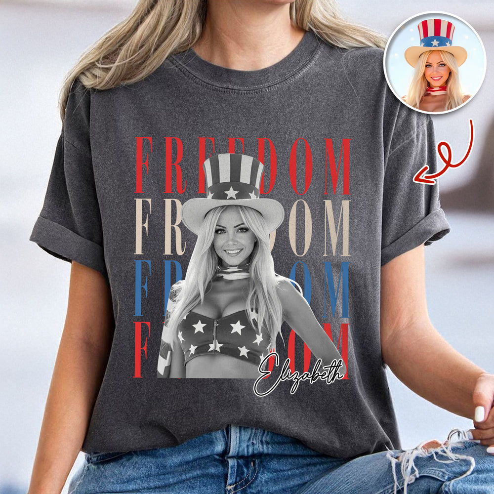 Custom Photo Freedom 250th Anniversary Comfort Shirt Gift Comfort Shirt GradoCreations