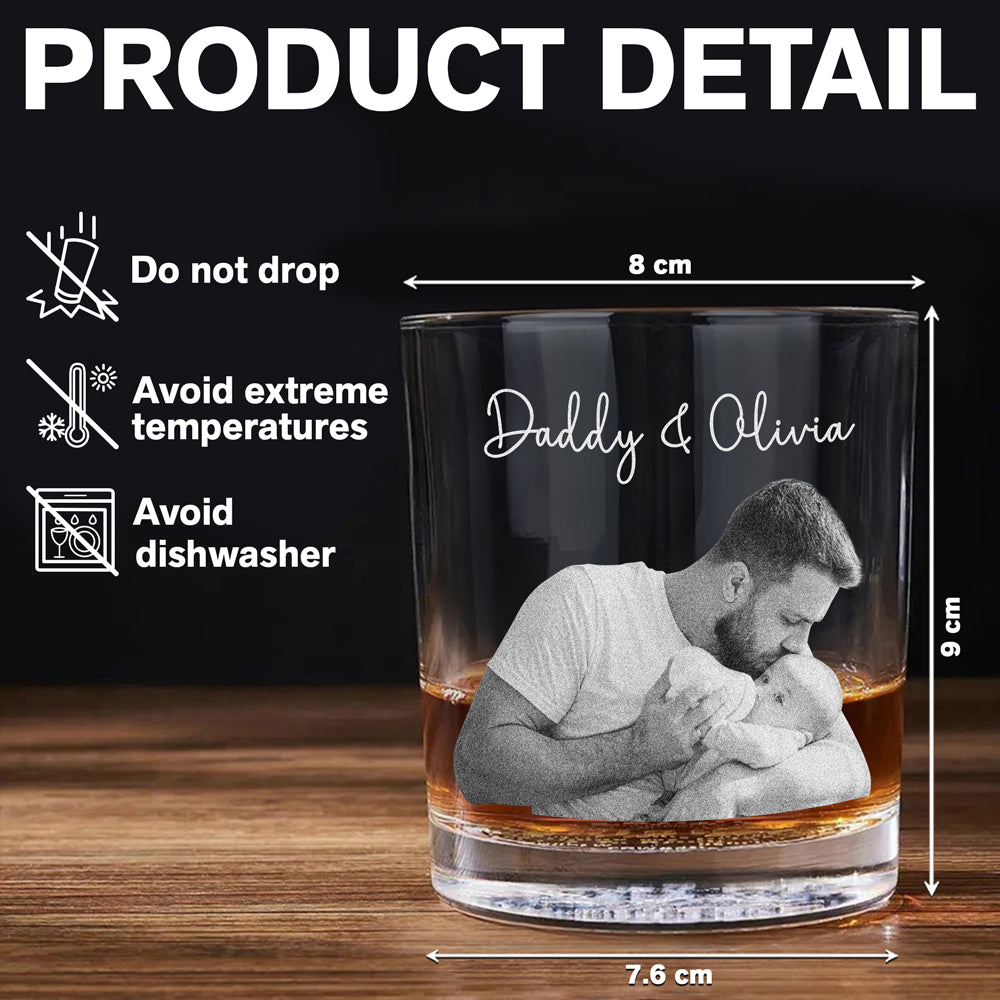 Customized Engraved Rock Glass Photo Gift for Dad Father's Day HN590 - Engraved Rock Glass GradoCreations