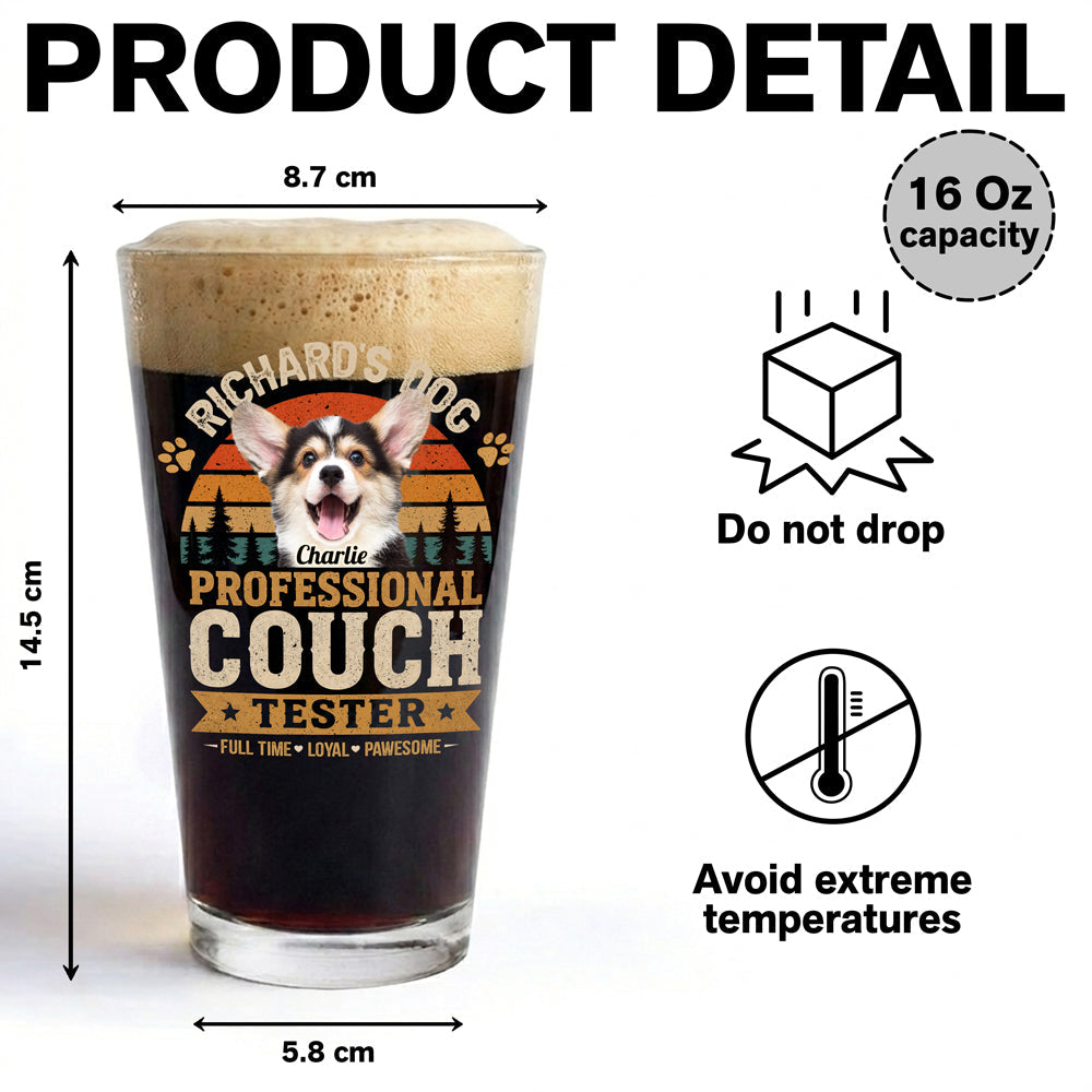 Personalized Beer Glass Custom Photo Gift for Dog Dad HN590 - Print Beer Glass GradoCreations