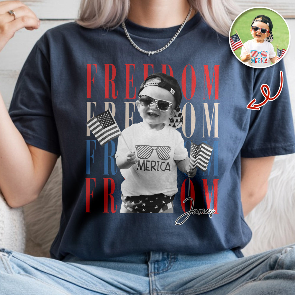 Custom Photo Freedom 250th Anniversary Comfort Shirt Gift Comfort Shirt GradoCreations