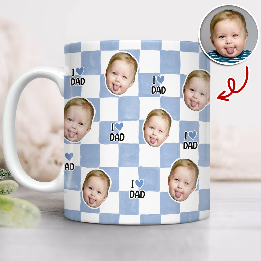 Personalized Full Print Mug Custom Face Gift for Dad HN590 - edge to edge mug GradoCreations
