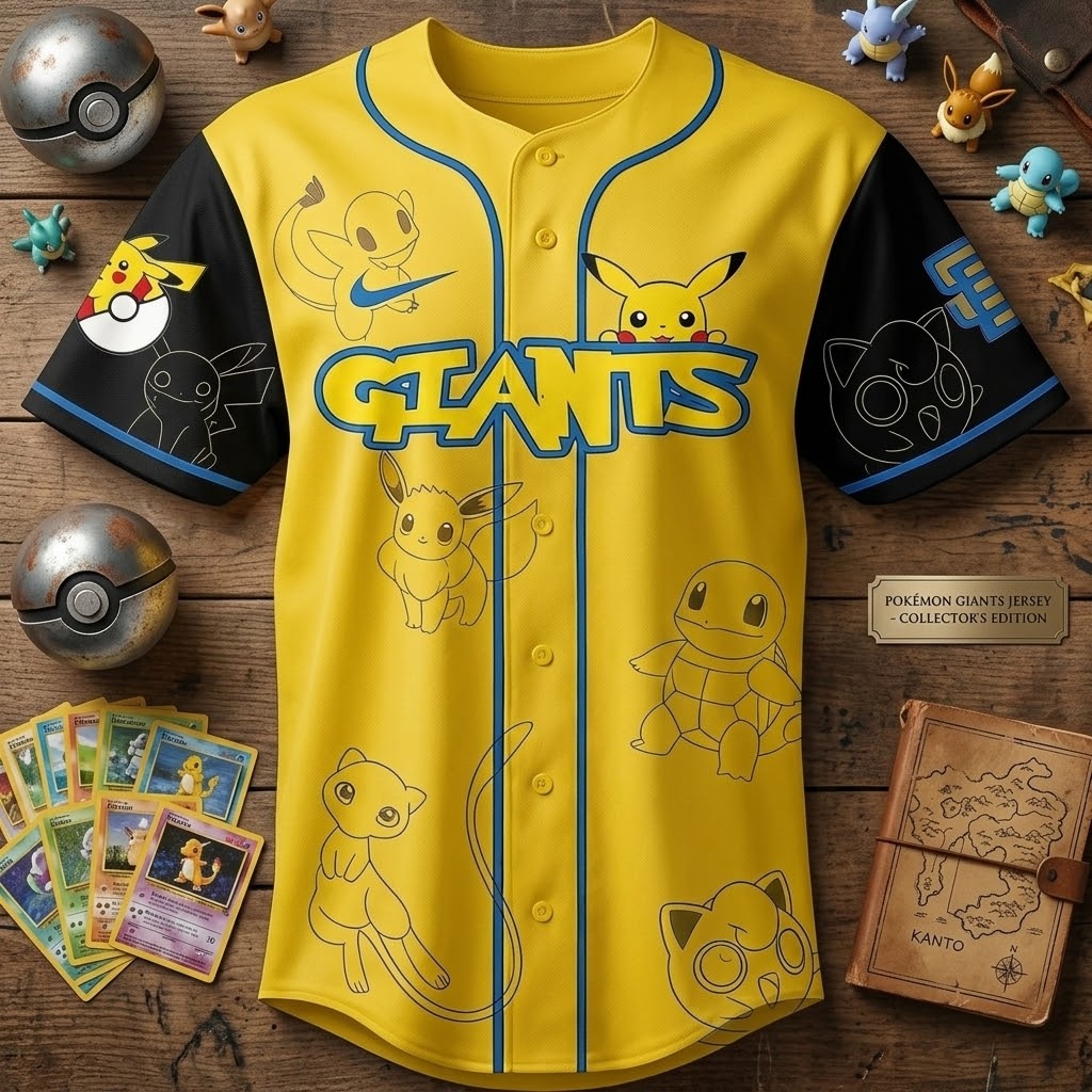 Personalized Pokemon Baseball Jersey Custom Gift for Movie Fans Anniversary