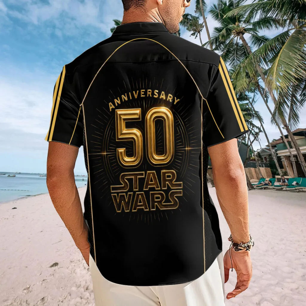 Personalized Star Wars 50th Anniversary Hawaiian Shirt Gift for Movie Fans
