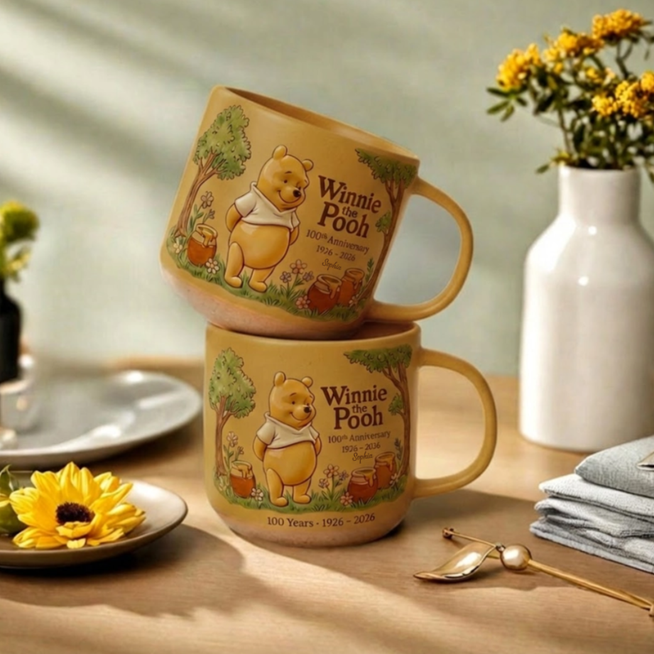 Personalized Winnie the Pooh 100th Anniversary Mug Gift for Movie Fans