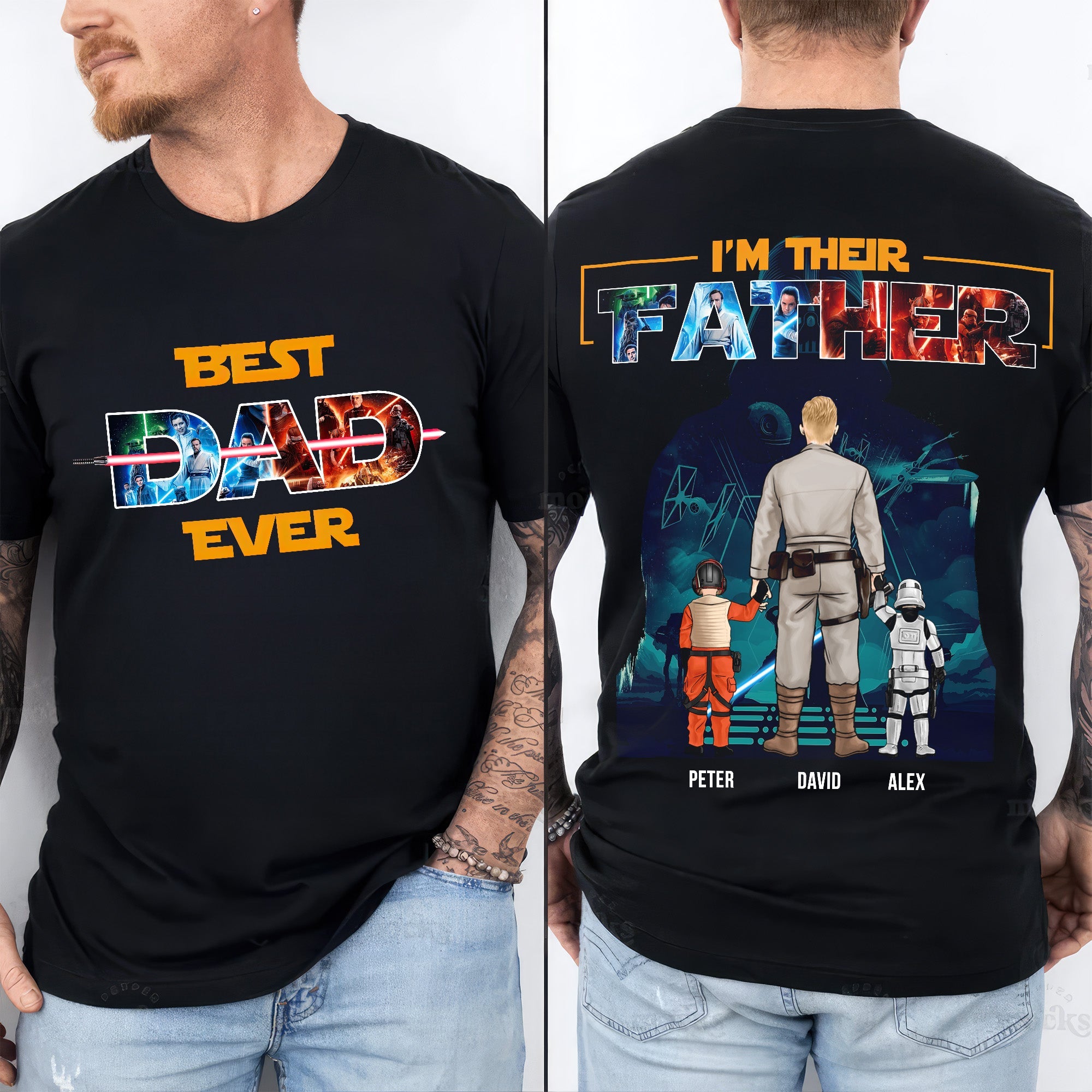 Personalized Galaxy Theme Shirt Best Dad Ever Gift for Dad