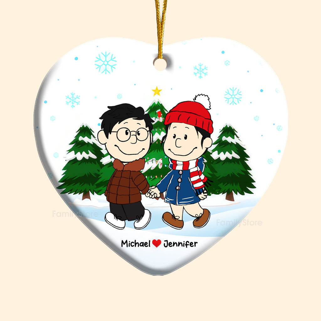 Personalized Ceramic Ornament Christmas Gift for Couple