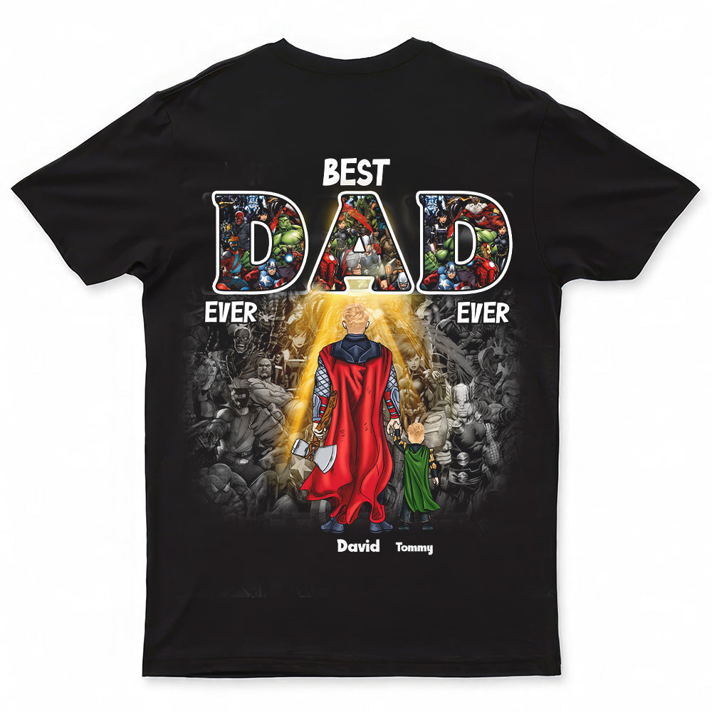 Personalized Super Hero Best Dad Ever T-Shirt Gift for Dad