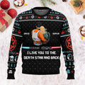 Personalized Ugly Sweater Gift for Couple - I Love You to the Death Star and Back