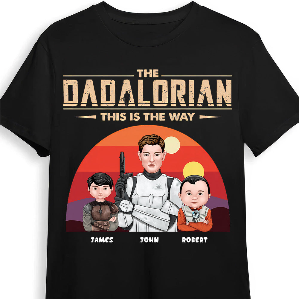 Personalized The Dadalorian T-Shirt Custom Family Gift for Dad