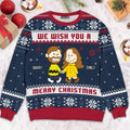Personalized Ugly Christmas Sweater for Couples - Custom Name Gift