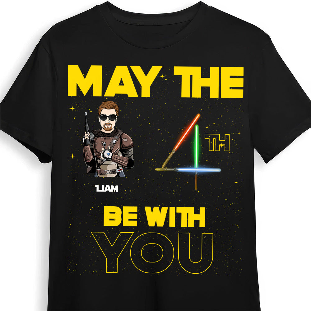 Personalized May the 4th T-Shirt Custom Name Gift for Family