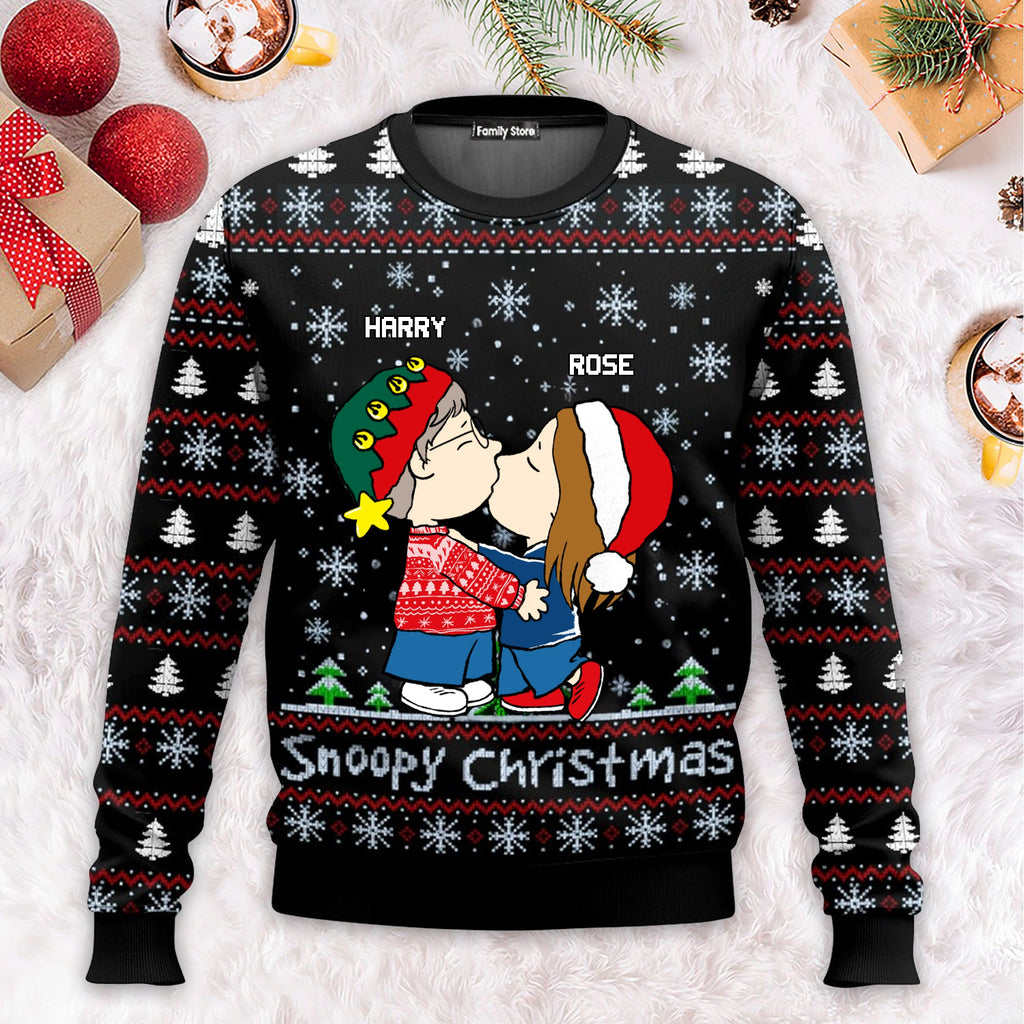 Personalized Snoopy Christmas Ugly Sweater Unique Couple Gift