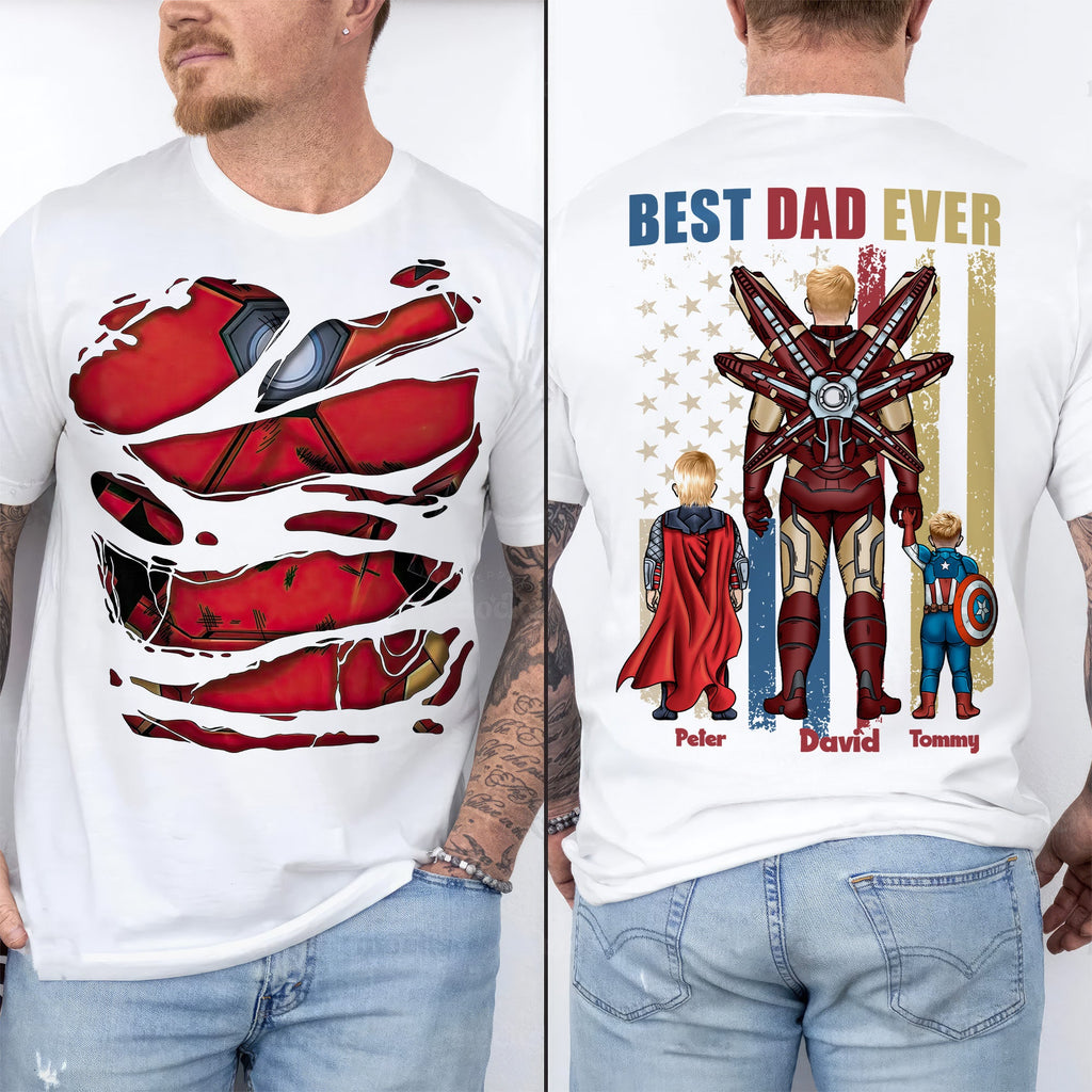 Personalized Best Dad Ever Shirt Custom Name Gift for Father's Day