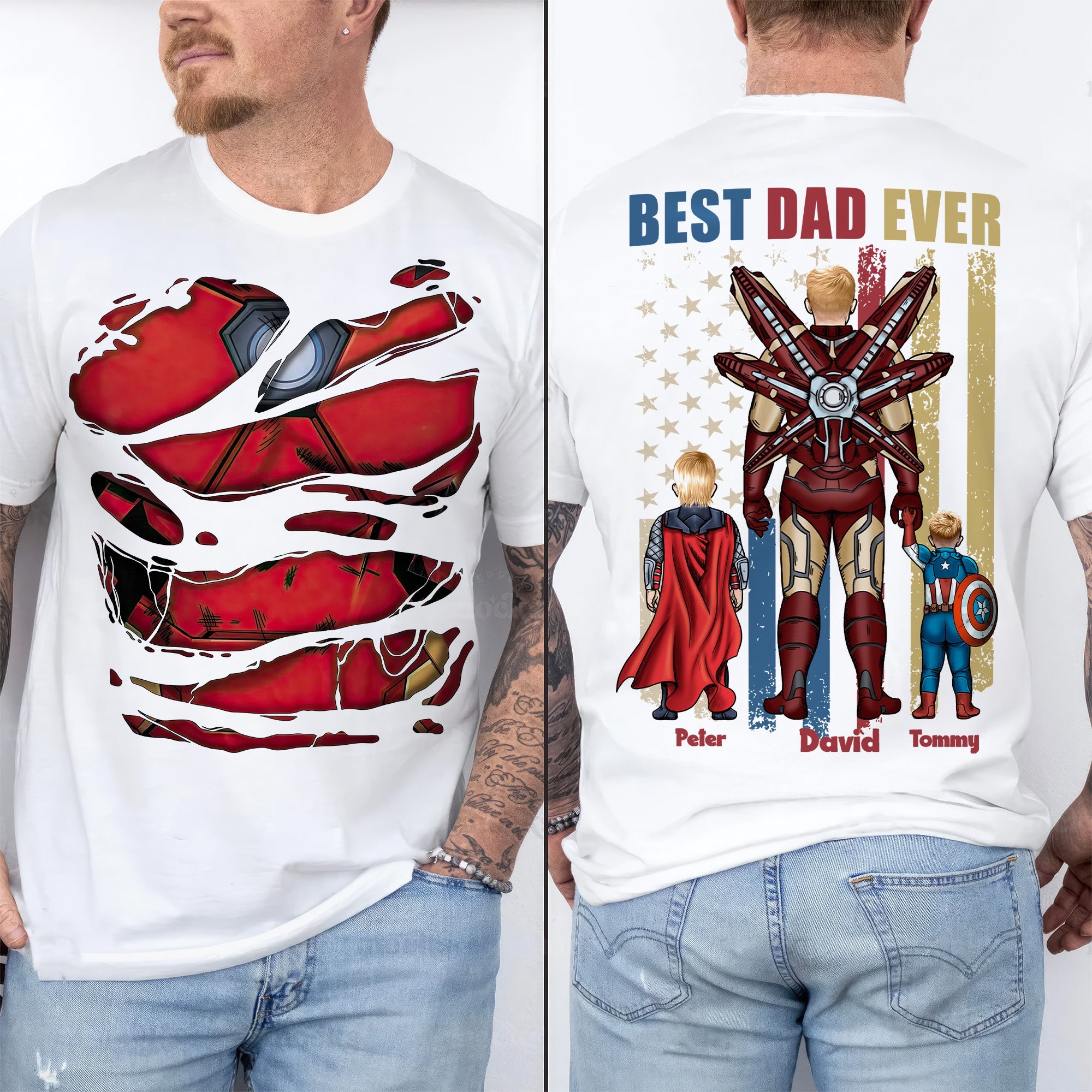 Personalized Best Dad Ever Shirt Custom Name Gift for Father's Day